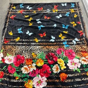Johnny Was Multicolor Floral and Butterfly blanket